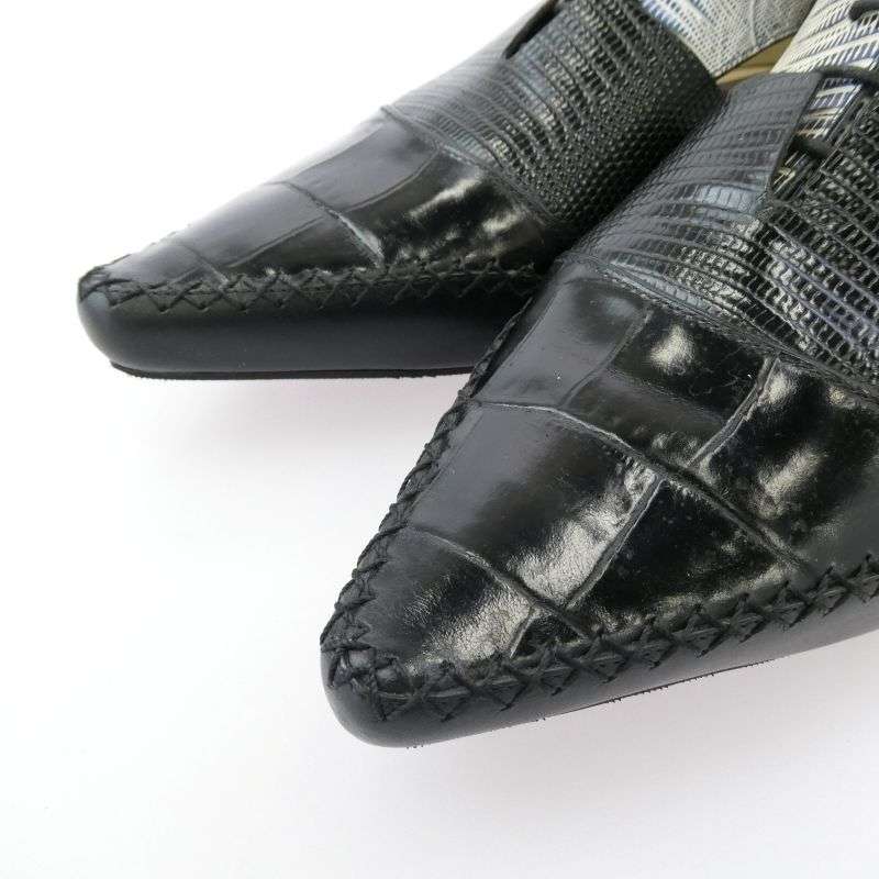 クリスチャンディオール SM0716 ポインテッドトゥ レースアップ レザー パンプス シューズ 買取実績 画像