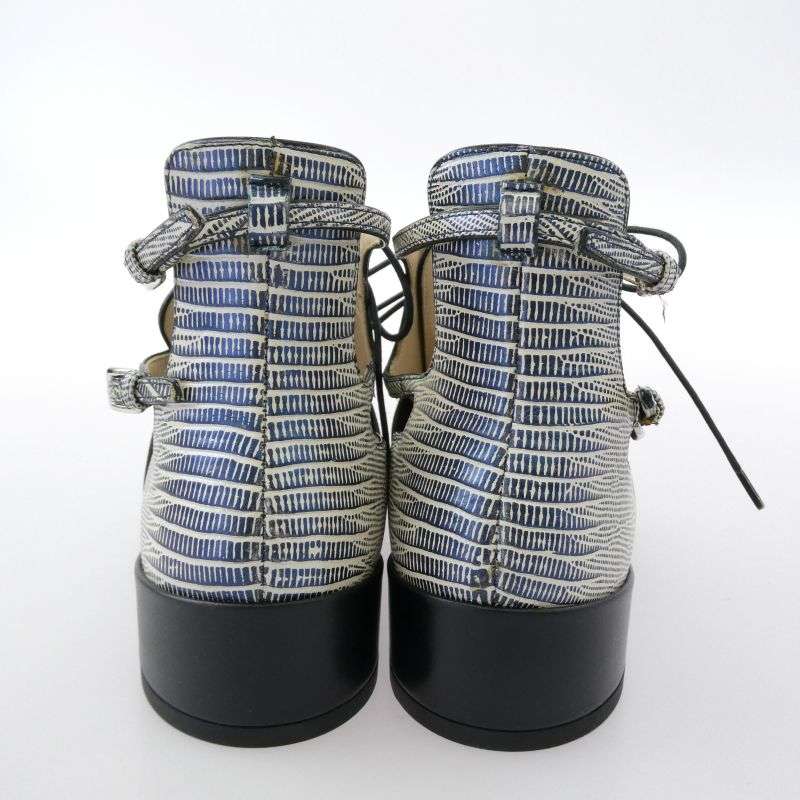 クリスチャンディオール SM0716 ポインテッドトゥ レースアップ レザー パンプス シューズ 買取実績 画像