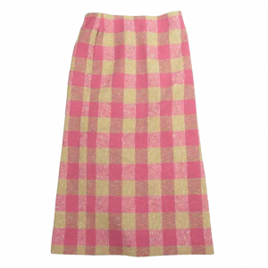 ドゥロワー 6524-299-1634 裏地シルク100％ ネップ チェック バックスリット ロングスカート 買取実績