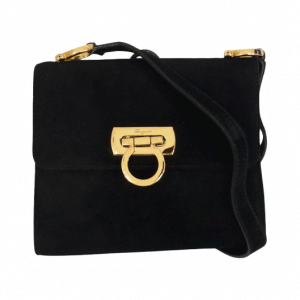 フェラガモ ガンチーニ スエード ショルダー バッグ ブラック 買取実績