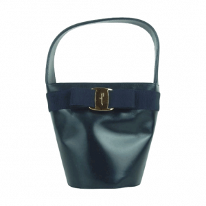 フェラガモ ヴァラリボン バケツ レザー ハンドバッグ ダークネイビー 買取実績