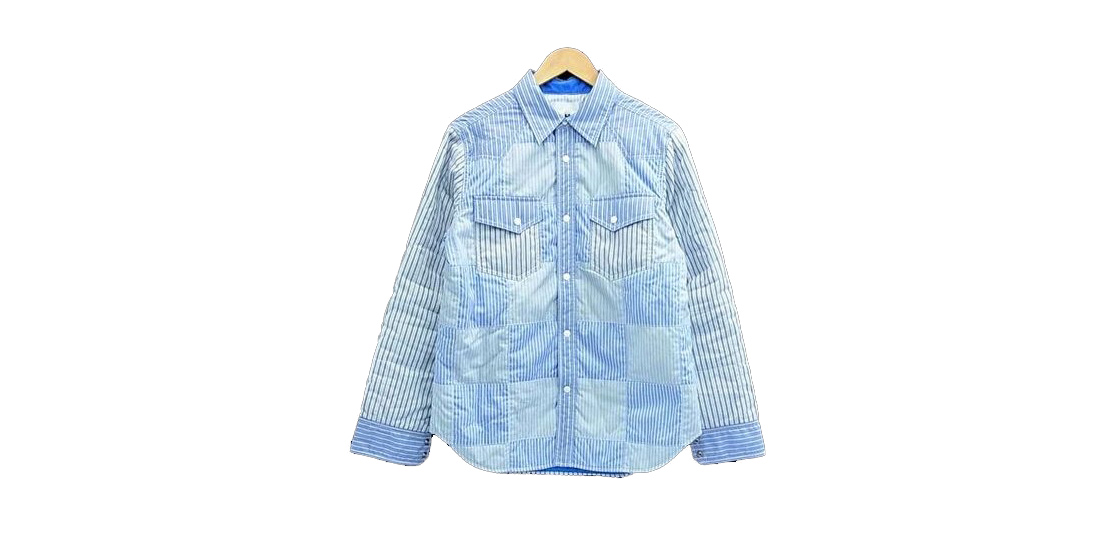 ガンリュウ キルティング ストライプ 長袖シャツ 買取実績