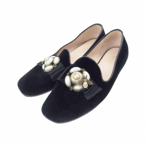 グッチ 474491 バレリーナ ベロア パール フラットシューズ ブラック 買取実績