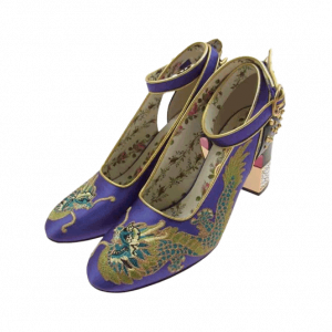 グッチ 489344 刺繍 スタッズ ラインストーン ストラップ ヒール パンプス マルチカラー 買取実績