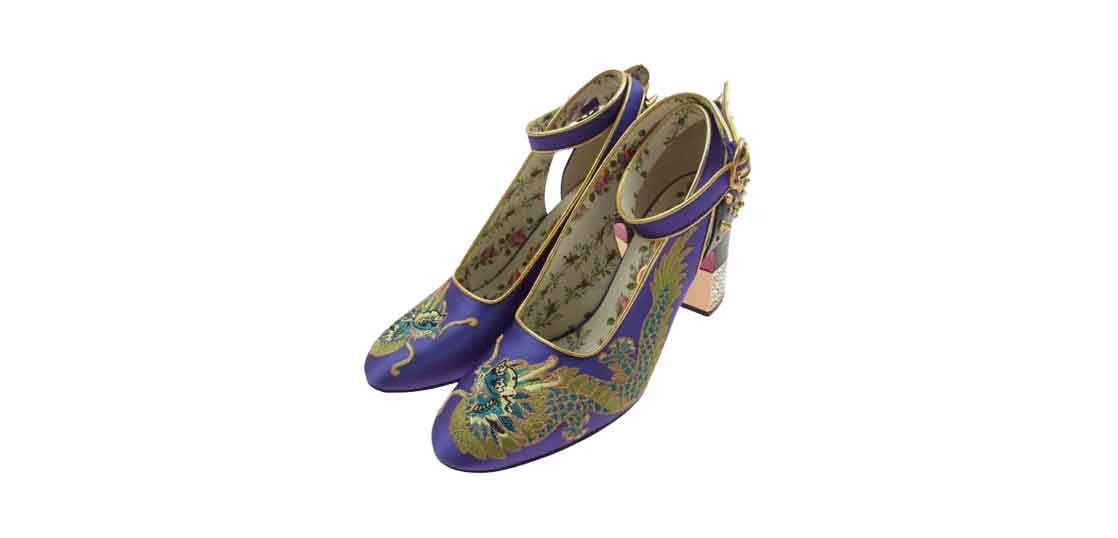 グッチ 489344 刺繍 スタッズ ラインストーン ストラップ ヒール パンプス マルチカラー 買取実績