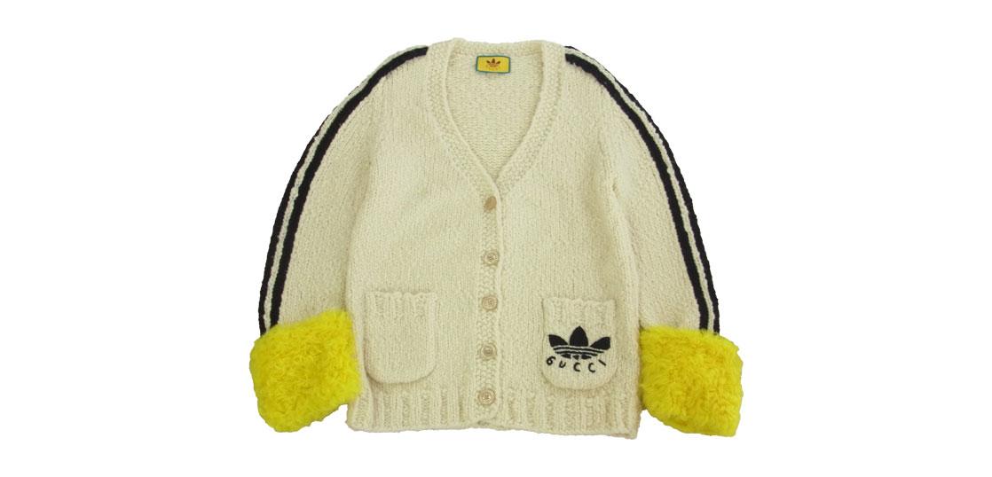 GUCCI - グッチ アディダス ウール レーヨン カーディガン XS アイボリー ブラック グッチ アディダス ウール レーヨン カーディガン XS アイボリー