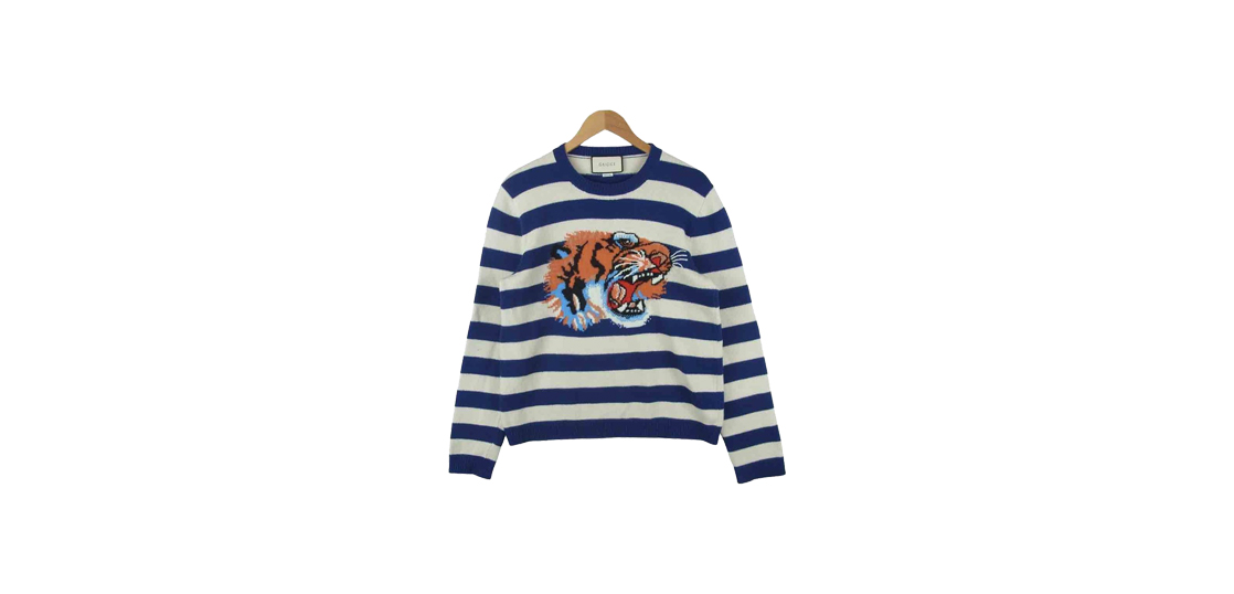 グッチ 18春夏 タイガーヘッド ボーダー ニット 買取実績