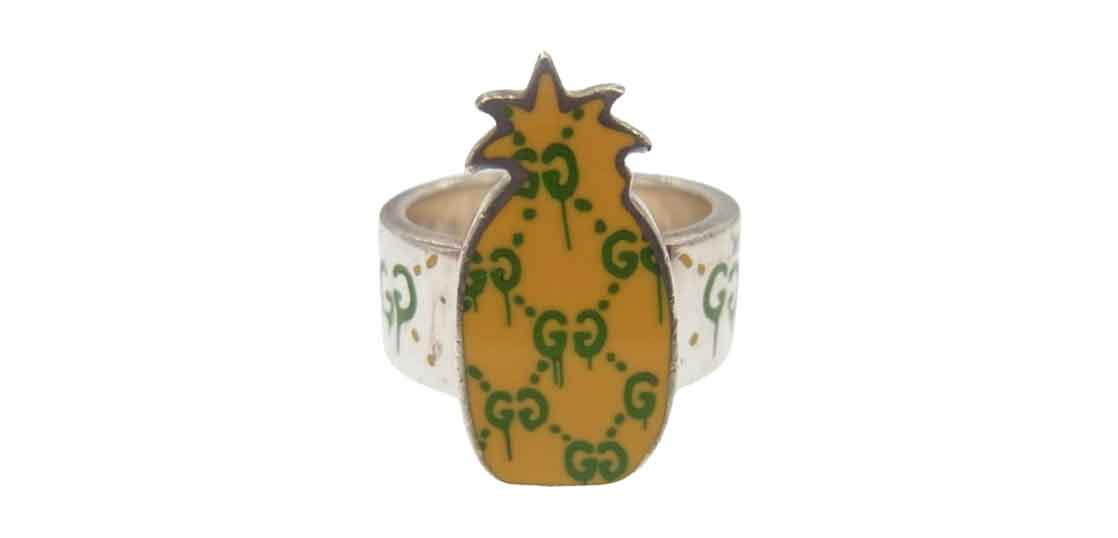 c518 美品　GUCCI ゴースト　パイナップル　GGリング　925 約16号 楽天市場】グッチ ゴースト リング 指輪 パイナップル GG柄 16