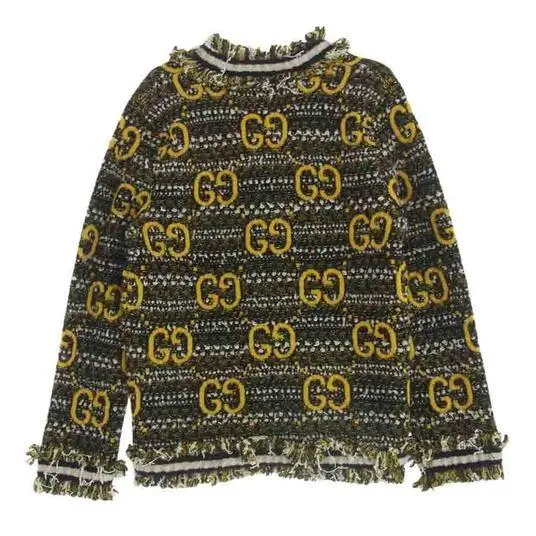 極美品★GUCCI★ツイード★モダン★トリミング★テーラードジャケット グッチ 717469 イタリア製 ラメツイード モヘア GG ノーカラー