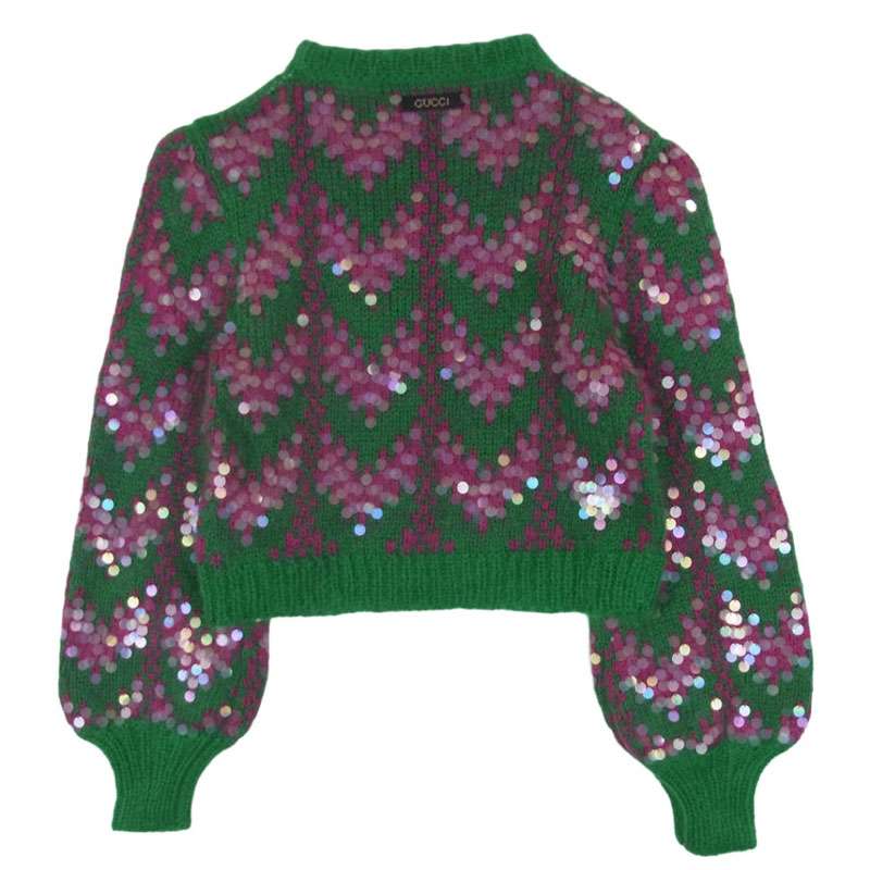 グッチ 713233 XKCMS イタリア製 シェブロン ウール＆スパンコール ニット セーター 買取実績 画像