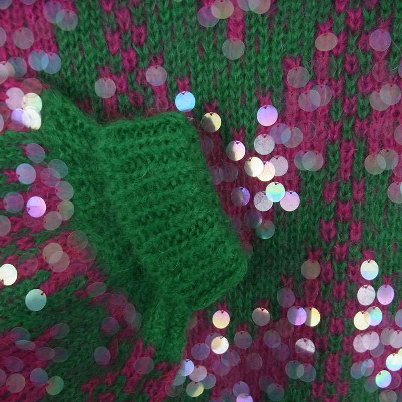 グッチ 713233 XKCMS イタリア製 シェブロン ウール＆スパンコール ニット セーター 買取実績 画像