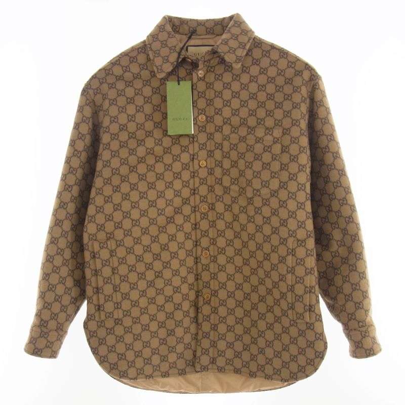 グッチ 24SS 762183 ZAPDW GGウール フランネル パデッド 長袖シャツ 買取実績 画像