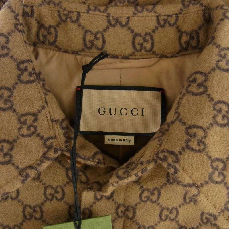 グッチ 24SS 762183 ZAPDW GGウール フランネル パデッド 長袖シャツ 買取実績 画像