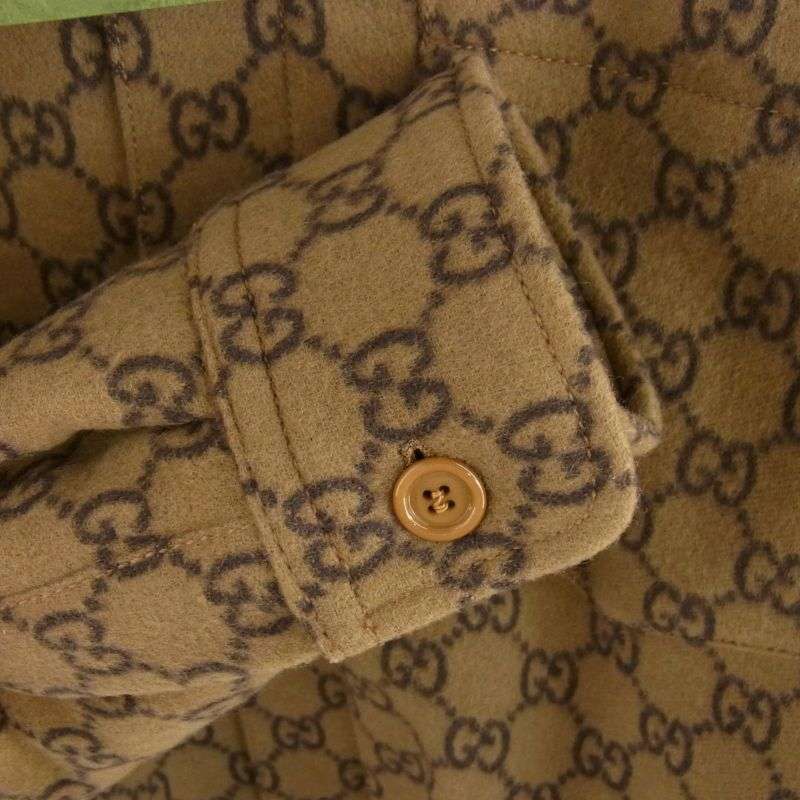 グッチ 24SS 762183 ZAPDW GGウール フランネル パデッド 長袖シャツ 買取実績 画像