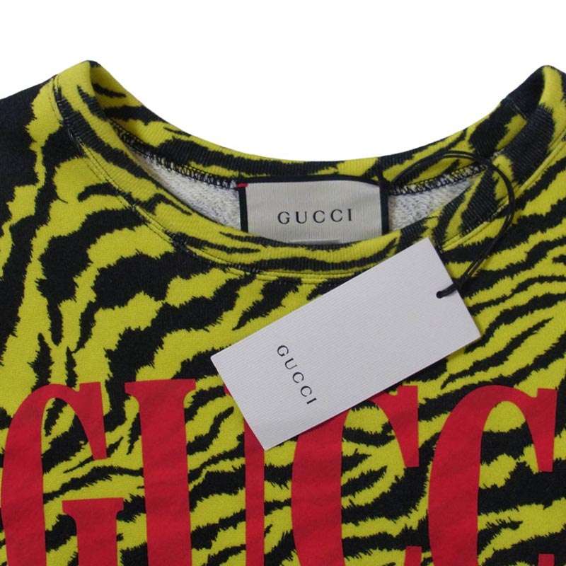 グッチ 469250 XJAR6 Logo Sweatshirt ロゴプリント アニマル総柄 クルーネック スウェット トレーナー 買取実績 画像