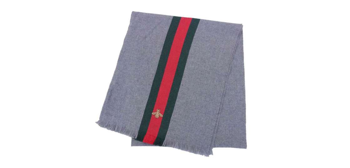 グッチ 475513 カシミヤシルク混 ビー ハチ刺繍 マフラー ストール 買取実績