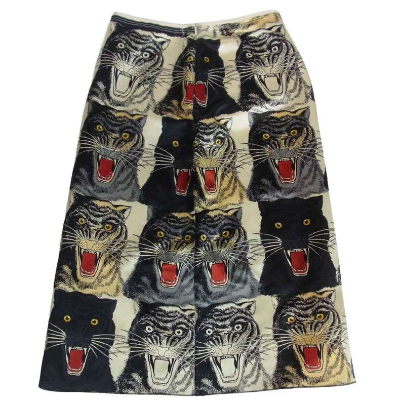 グッチ 476650 ZZJX05 ミケーレ期 タイガープリント 総柄 シルク スカート 買取実績 画像