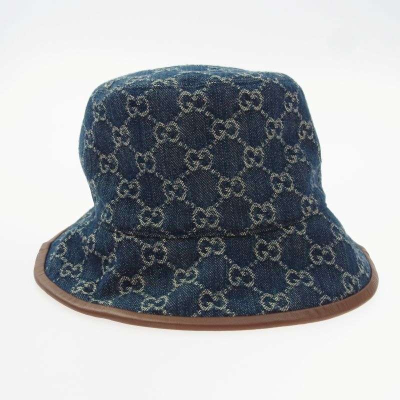グッチ 576371 GG デニム 総柄 バケットハット 帽子 買取実績 画像