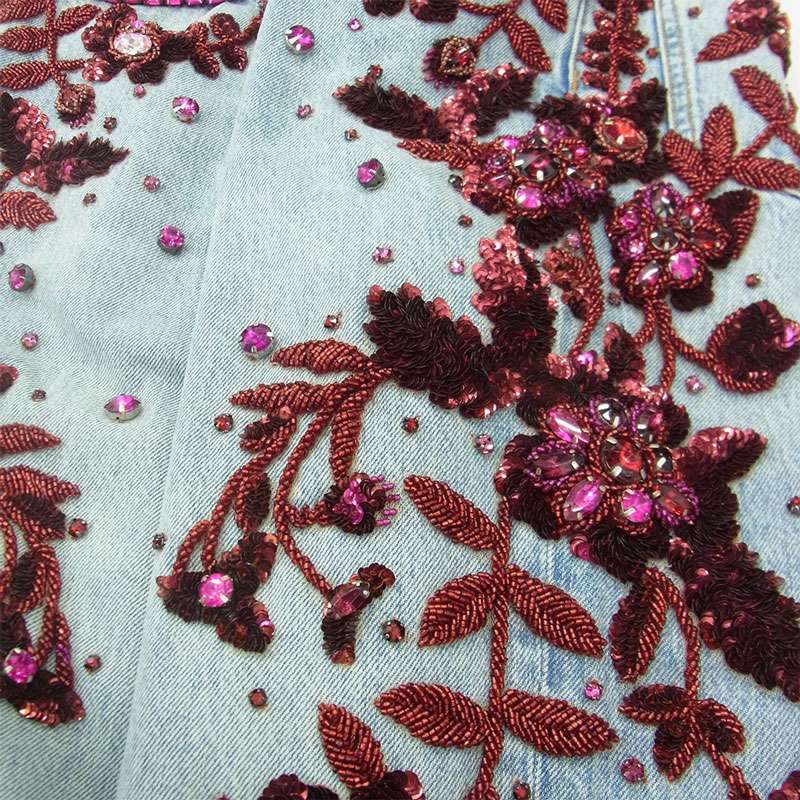 グッチ 623953 XDB7B SALON フローラルエンブロイダリー付き デニムパンツ インディゴ 買取実績 画像