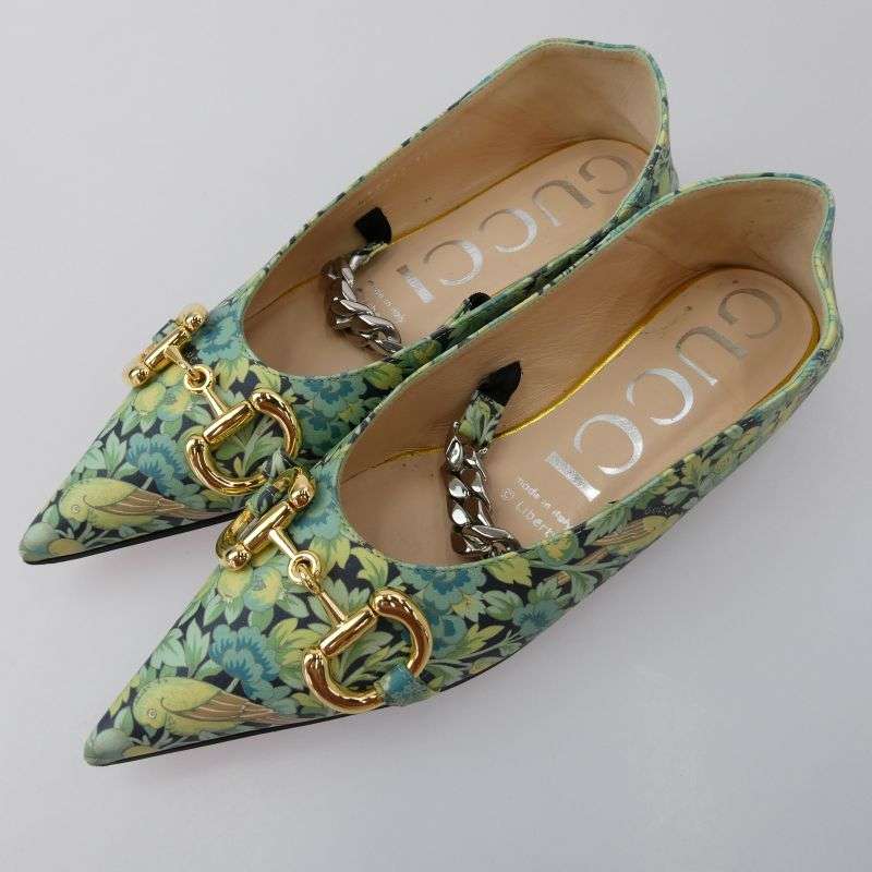 グッチ 639272 LIBERTY リバティ フローラル チェーン パンプス 買取実績 画像