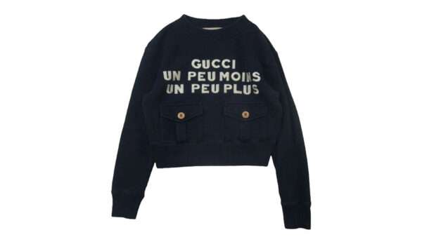 グッチ 644664 XJDA4 UN PEU MOINS UN PEU PLUS ロゴ刺繍 ポケット スウェット 買取実績