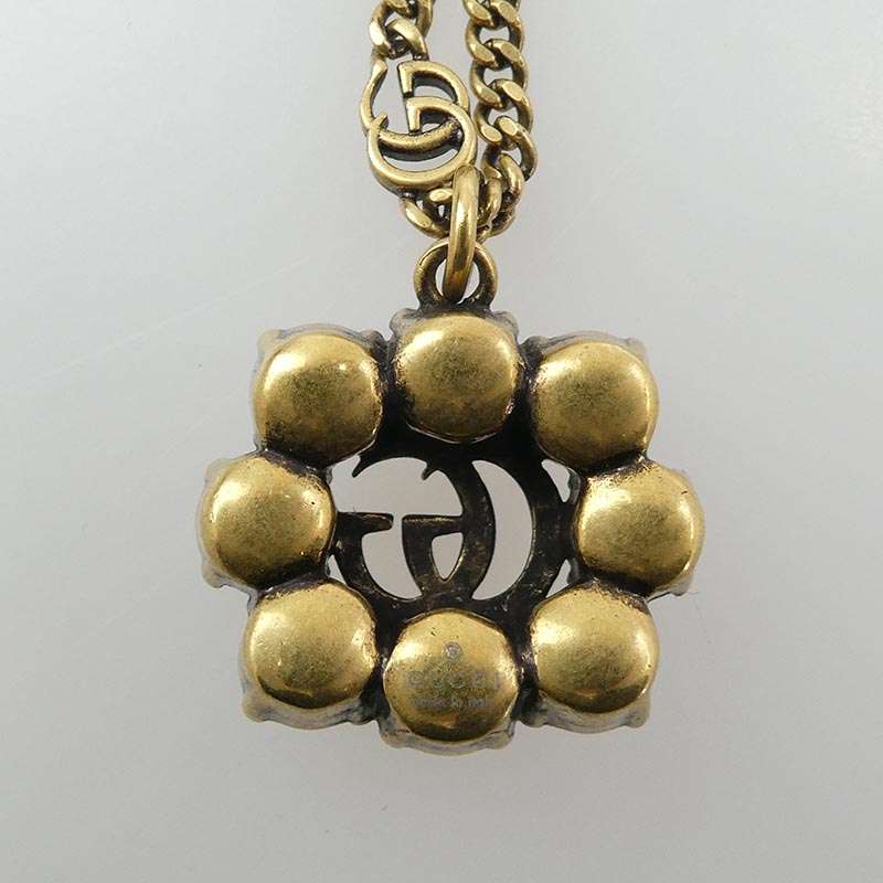 グッチ 645675 J1D50 8062 Crystal Double G Necklace クリスタル ダブルG GGマーモント ラインストーン ネックレス 買取実績 画像