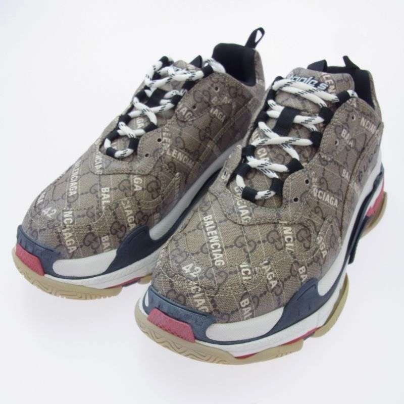グッチ 681066 × BALENCIAGA バレンシアガ The Hacker Project Triple S ザ ハッカープロジェクト トリプルエス スニーカー 買取実績 画像