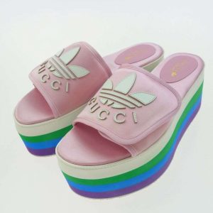 グッチ × adidas アディダス 702294 プラットフォーム シルク 厚底 サンダル 買取実績