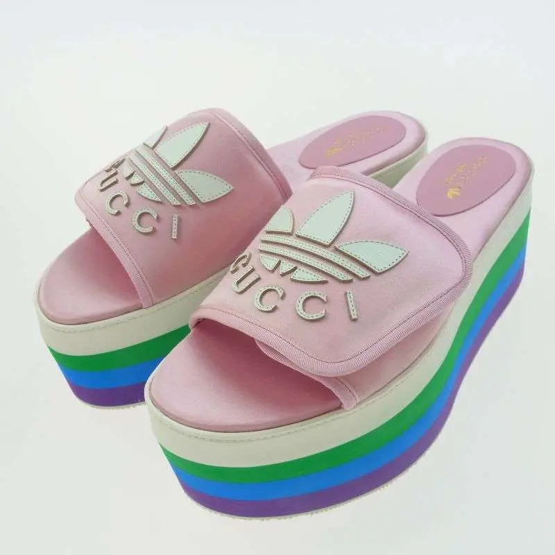 グッチ × adidas アディダス 702294 プラットフォーム シルク 厚底