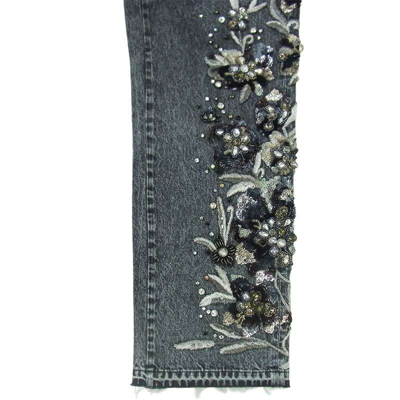 グッチ 723498 XDB9C SALON フローラルエンブロイダリー付き デニムパンツ 買取実績 画像