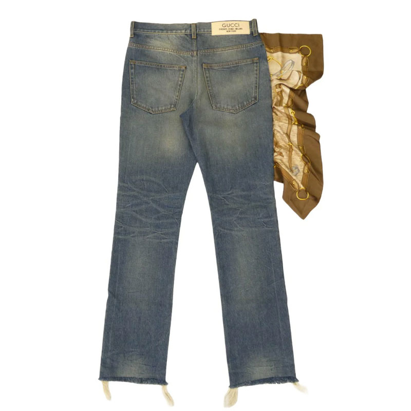 グッチ 760651 XDCPN スカーフ ディテール付き デニム パンツ 買取実績 画像