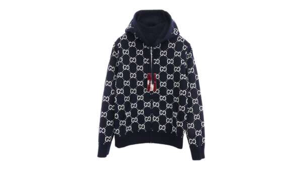 グッチ 794935 XKD7E 2025年 Cruiseコレクション イタリア製 GGウール リバーシブル フーディ ジップ ジャケット ニットパーカー 買取実績