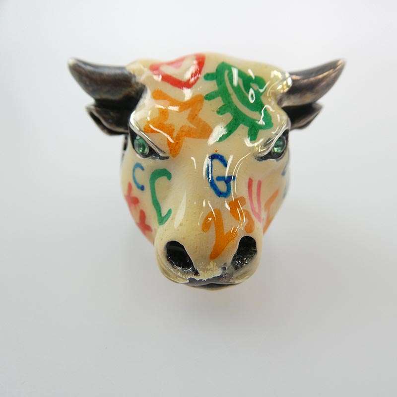 グッチ anger forest アンガーフォレスト ブルヘッド エナメル加工 アニマル リング 買取実績 画像