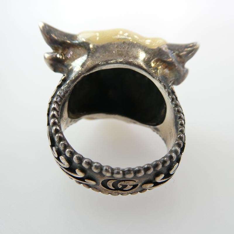 グッチ anger forest アンガーフォレスト ブルヘッド エナメル加工 アニマル リング 買取実績 画像