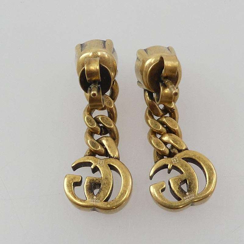 グッチ Crystal Double G クリスタル ダブルG GG ラインストーン ピアス 買取実績 画像