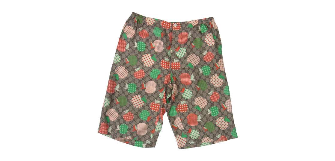 グッチ シルク ハーフパンツ GG柄 希少モデル GUCCI グッチ GG総柄 アップル シルク ショーツ ショート ハーフ