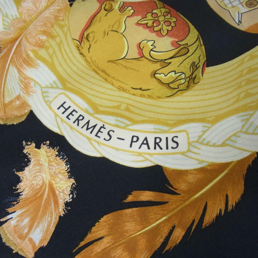 エルメス カレ 90 Couvee d Hermes エルメスの卵 シルク100% スカーフ ブラック 買取実績 画像