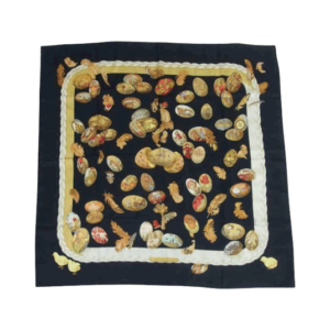 エルメス カレ 90 Couvee d Hermes エルメスの卵 シルク100% スカーフ ブラック 買取実績