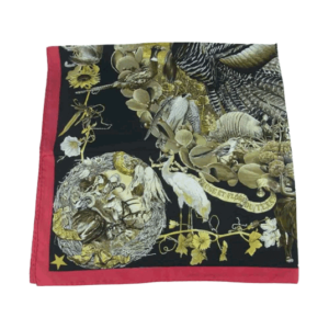 エルメス カレ 90 FAUNE ET FLORE DU TEXAS TEXAS WILDLIFE テキサス動植物図 シルク100％ スカーフ ブラック 買取実績