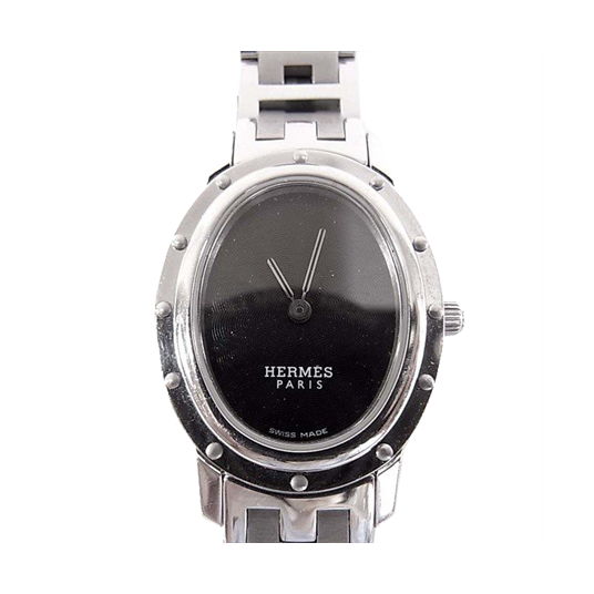 エルメス クリッパーオーバル CO1.210 黒文字盤 レディース 時計 買取実績 画像