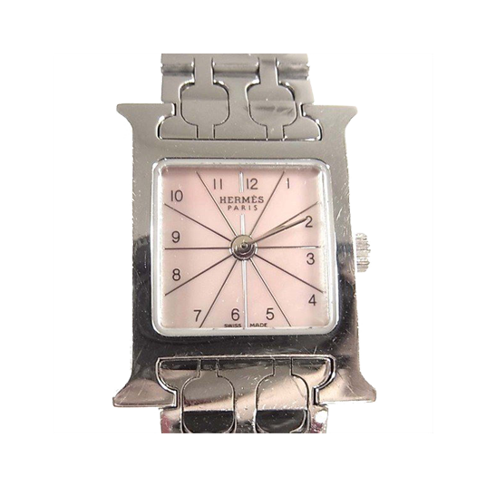 エルメス Hウォッチ HH1.110 ピンクシェル文字盤 レディース 腕時計 買取実績 画像