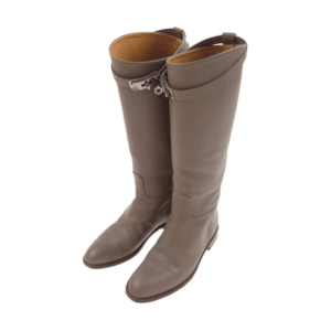 エルメス ケリー金具 レザー ジャンピング ブーツ エトゥープ ベージュ 買取実績