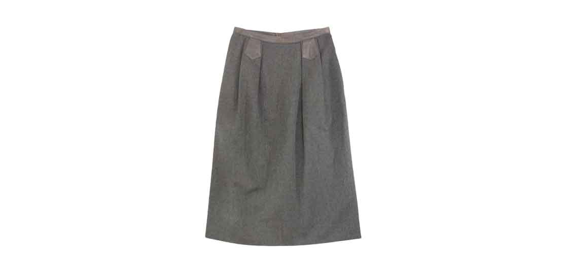 エルメス レザー切替 ウール タック スカート グレー 買取実績