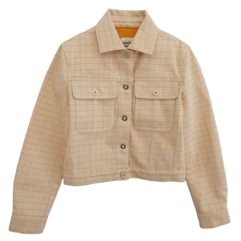 エルメス 25AW H5H0251DGA336 ロゴレザーパッチ タッタソール デニム ジャケット 買取実績 画像