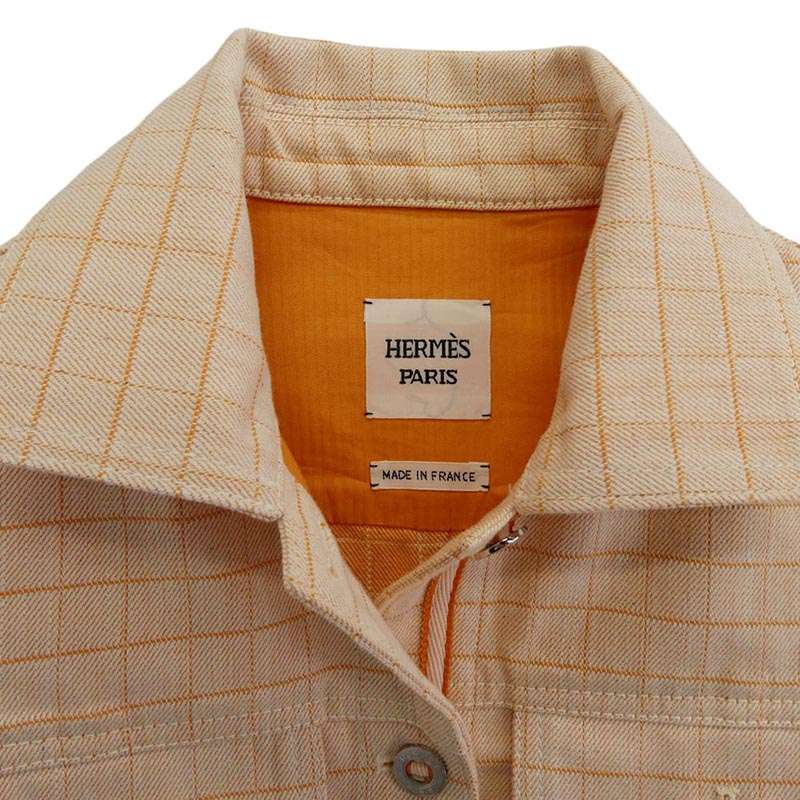 エルメス 25AW H5H0251DGA336 ロゴレザーパッチ タッタソール デニム ジャケット 買取実績 画像