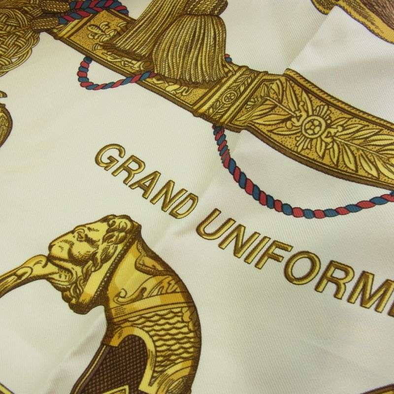 エルメス カレ90 GRAND UNIFORME グランドユニフォーム シルク スカーフ 買取実績 画像