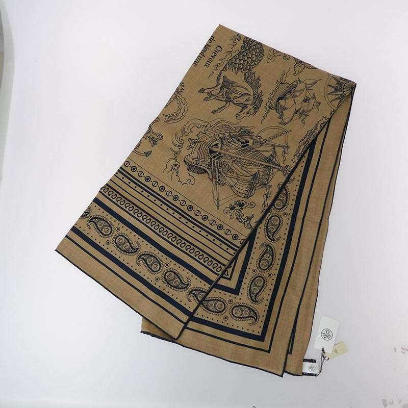 エルメス カレジェアン 船乗りのタトゥー・バンダナ カシミヤ シルク スカーフ 買取実績 画像