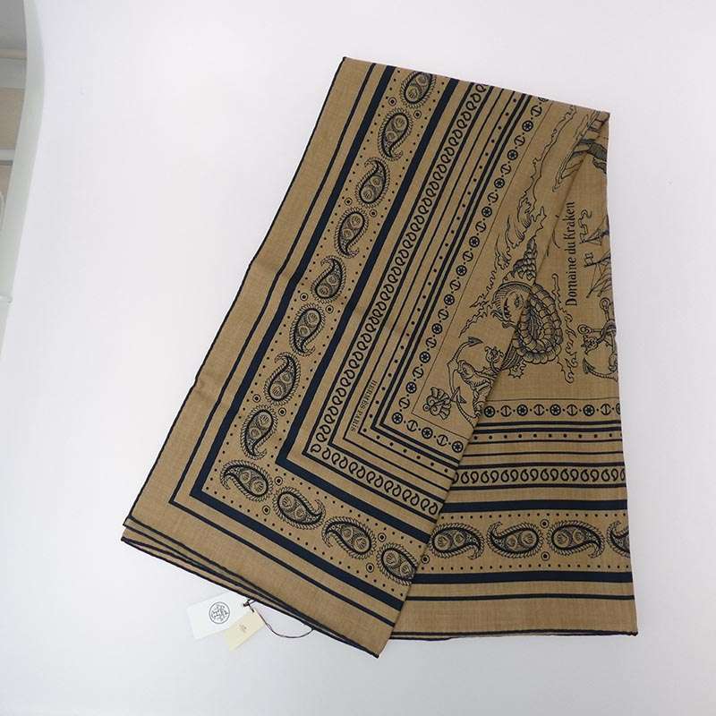 エルメス カレジェアン 船乗りのタトゥー・バンダナ カシミヤ シルク スカーフ 買取実績 画像