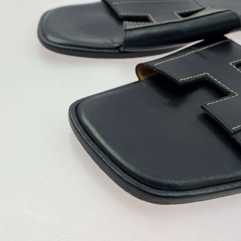 エルメス Hロゴ スクエアトゥ レザー サンダル 買取実績 画像