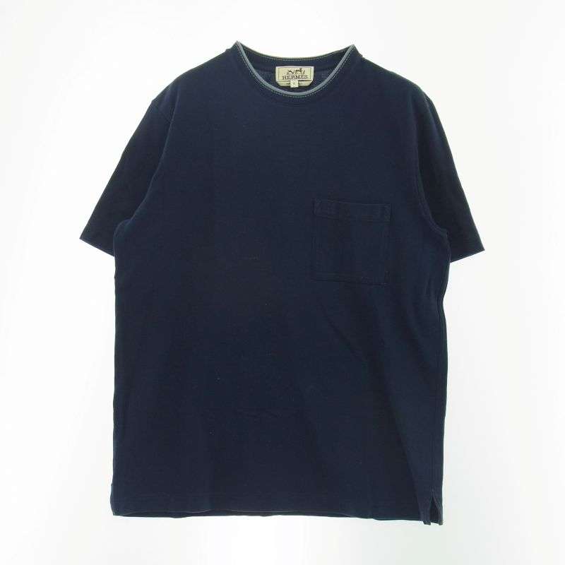 エルメス イタリア製 現行品 Hロゴ刺繍 クルーネック 半袖 Tシャツ 買取実績 画像